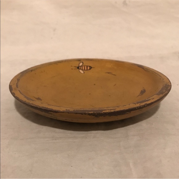 Decorative Painted Wood “Bees” Bowl - Picture 3 of 3